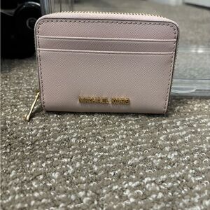 Michael Kors Blush Card Holder with Gold Accents